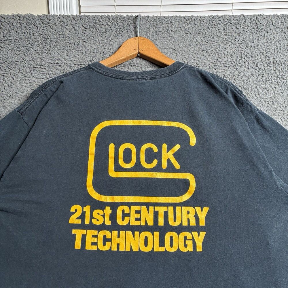 Vintage 90s/Y2K Glock Double Sided T-Shirt Black 21st Century Technology Mens XL